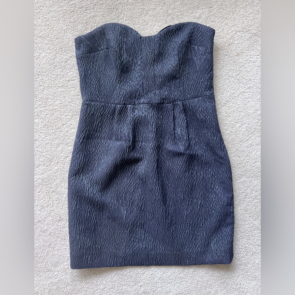 Elegant BCBG Dark Grey Textured Dress